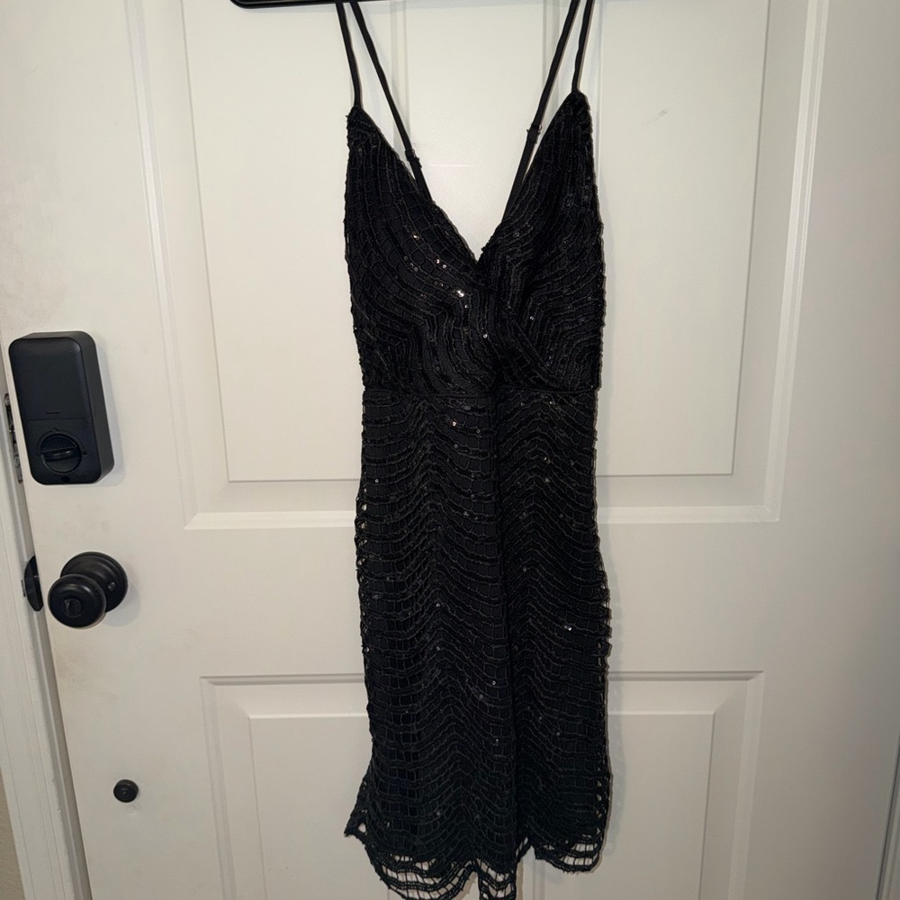 Lulu's Black Sequin Mini Dress